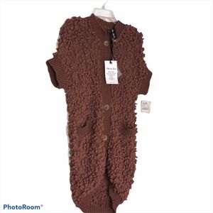 Soho De Luxe Babble Button Front Cardigan Sweater-